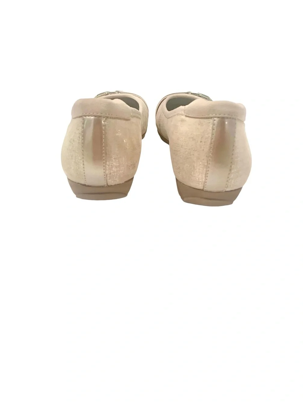 Anne Klein Sport Nude Gold Shimmer Ballet Flats